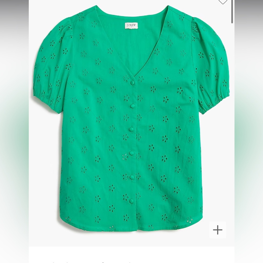 J Crew Factory Eyelet button-front shirt